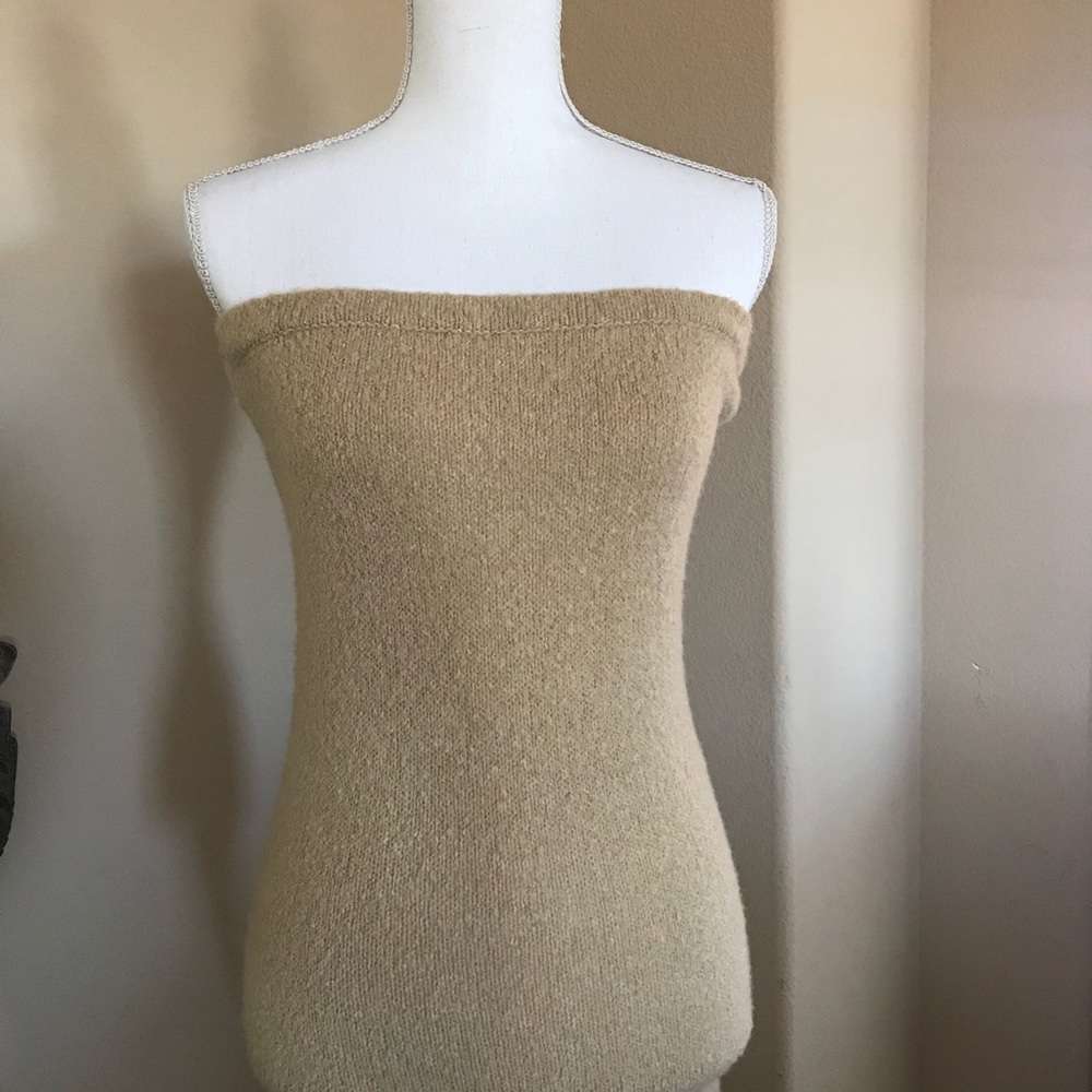 Soft Beige Sleeveless Sweater Dress